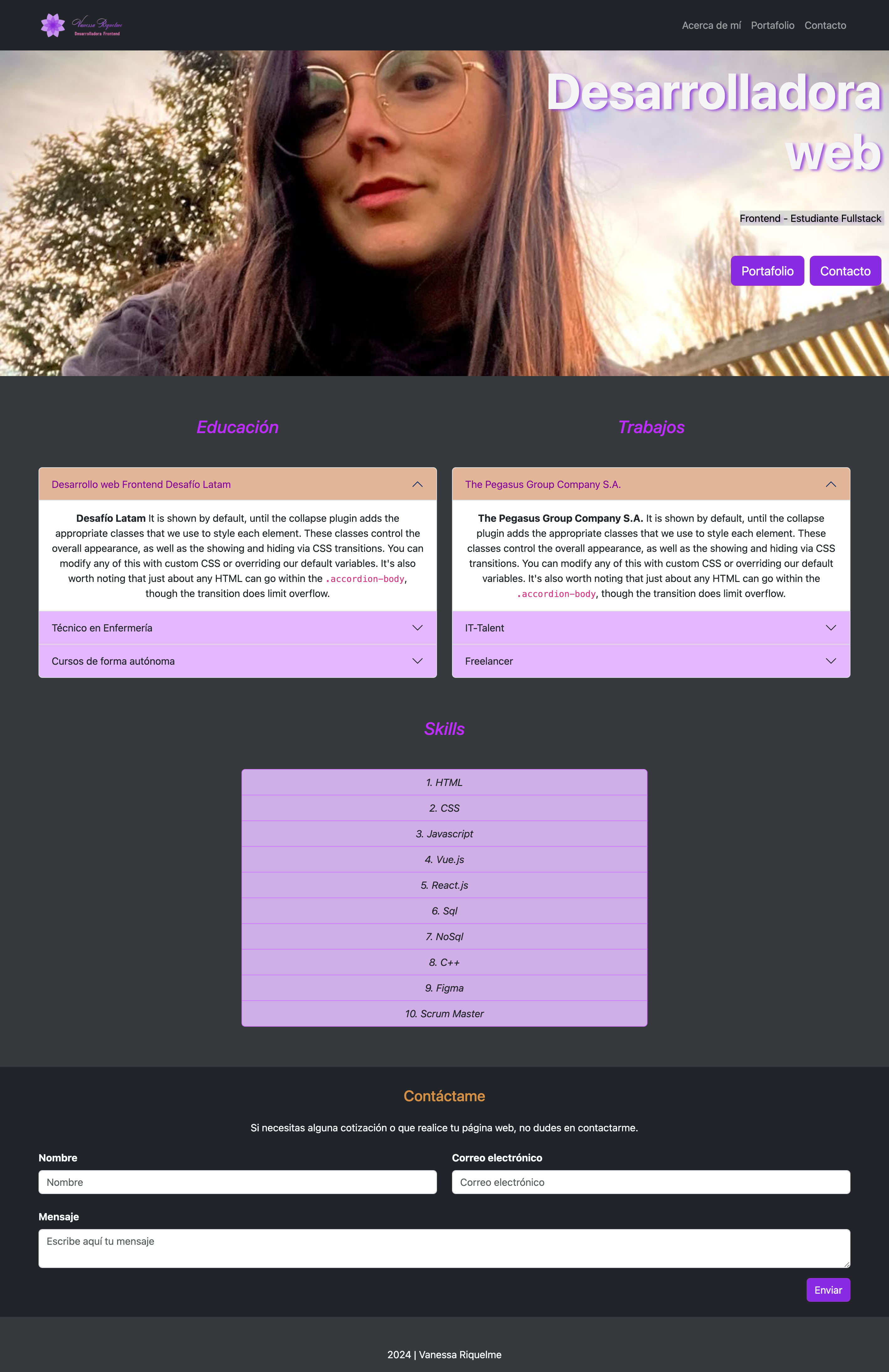 Curriculum Vitae Vanessa Riquelme